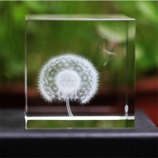 3D Laser Engraved Crystal Glass Cube